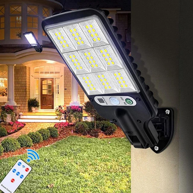 LED Solar Light Motion Sensor 3-Modes Flood Lamp Outdoor Street Home Garden V7G1