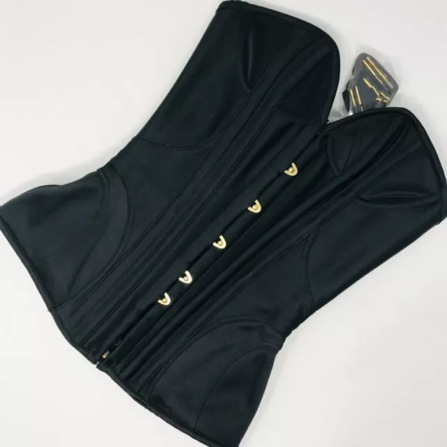 Agent Provocateur black satin corset M new Damson suspender bodice BOX
