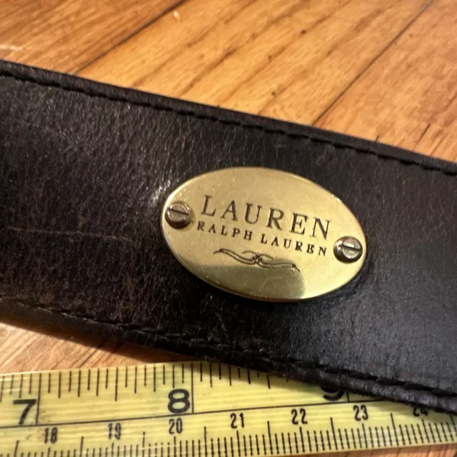 Ralph Lauren Brown Leather Belt Brass Buckle EQUESTRIAN Women’s M