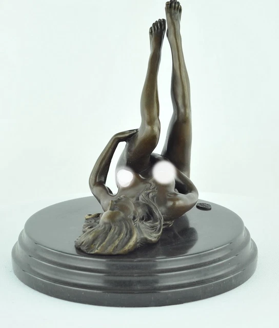 Estatua Bailarín Sexy Pin-up Art Deco Estilo Art Nouveau Estilo Bronce sólido 3