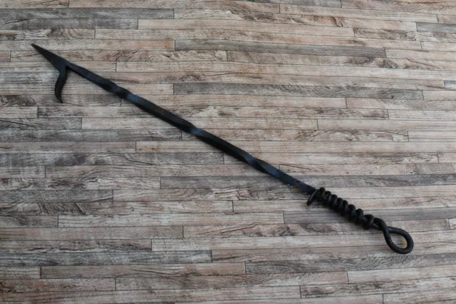 Vintage Style Wrought Iron Blacksmith Handforged Twisted Fire Poker Tool 21"