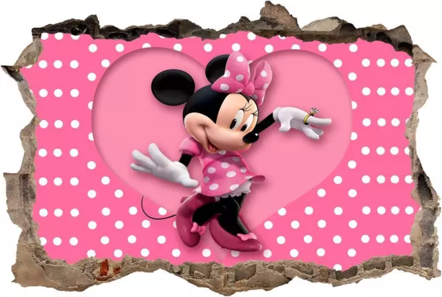 Calcomanía de pared rota de Minnie Mouse Disney pegatina gráfica hágalo usted mismo decoración arte mural J192