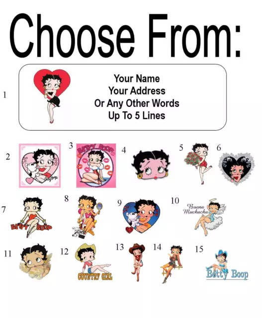 30 Betty Boop personalisierte Adressetiketten