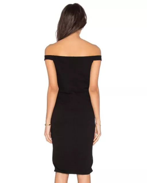 MASON By Michelle Mason Cross Strap Off Shoulder Black Dress Sz M NWT $414 A4 2