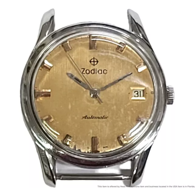 Vintage Zodiac Automatic Running Stainless Steel Wrist Watch 1960s