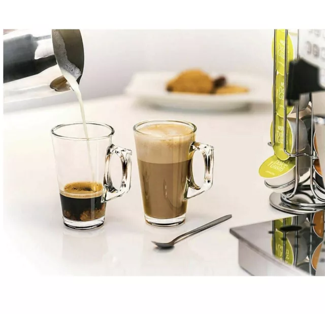 Set Of 2 240ml Coffee Cappuccino Tassimo Costa Tea Cafe Latte Mugs Glasses Cups