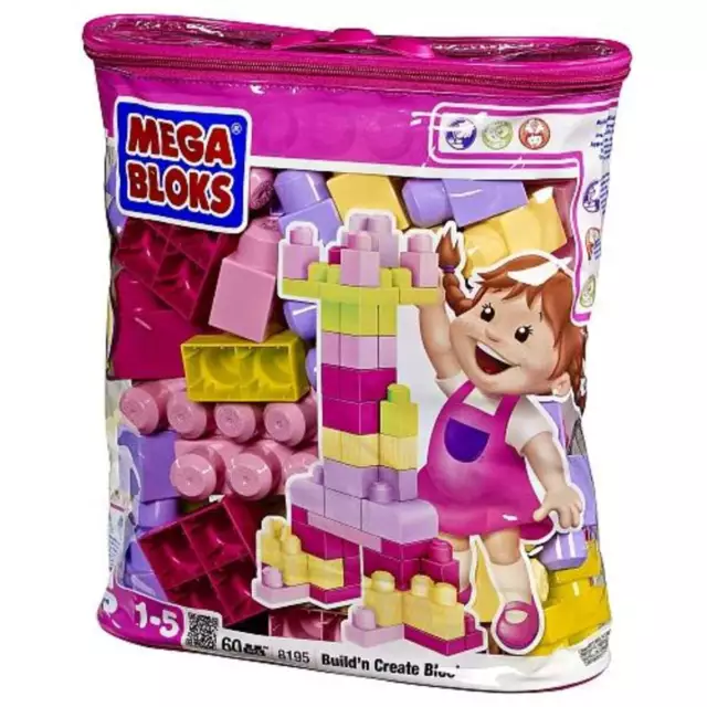 Mega Bloks Bausteinebeutel Medium pink, 60 Teile