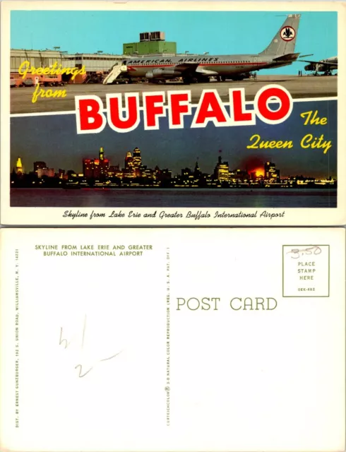 New York(NY) Buffalo International Airport American Airlines Vintage Postcard