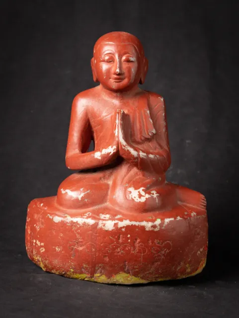Antique marble Burmese Monk statue from Burma, 19th century