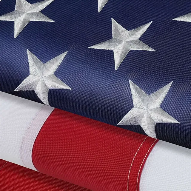 American USA Flag Heavy Duty Nylon Double Stitching Embroidered USA Banner Flags