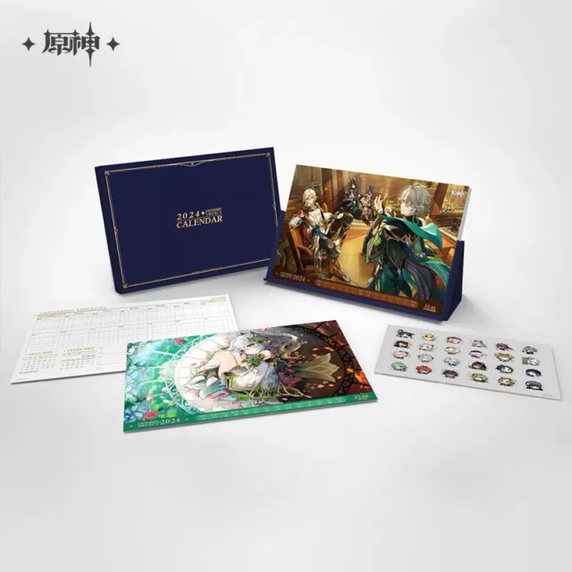 GENSHIN IMPACT OFFICIAL 2024 Desk Calendar Character Stickers Memo