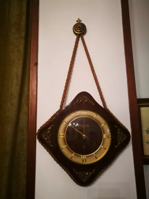 Orologio A Corda Da Parete Zarvath # Vintage Anni 50-60 # Da Appendere Muro