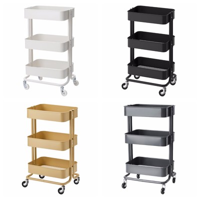 nero Kingrack Appendiabiti in metallo,Carrello Portaoggetti con ruote,Stand Appendiabiti Camera da Letto con rotelle,Carrellino Salvaspazio per appendere vestiti,Portabiti Abiti con 2 ripiani 