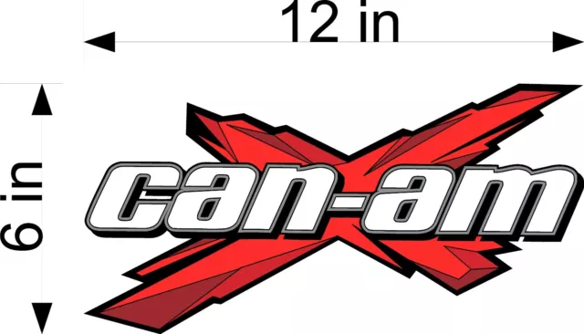 CAN-AM X Logo / RED / 12" Vinyl Vehicle ATV / UTV Graphic Sticker Decal