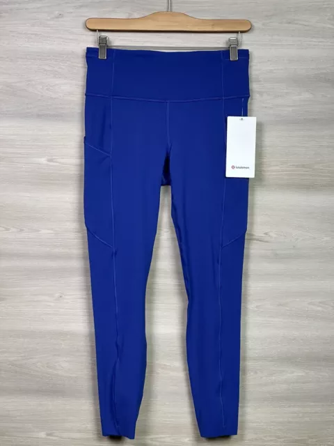 Lululemon Fast Free 7/8 Tight II Nulux 25 Carbon Blue Size 8 Reflective HR