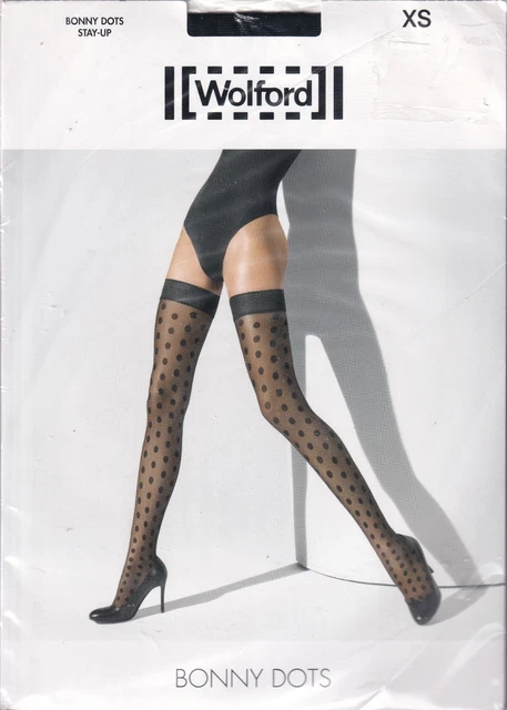 Bas Jarretière Wolford Bonny Dots - Taille XS - Sahara/Black - Neuf Avec étiquettes