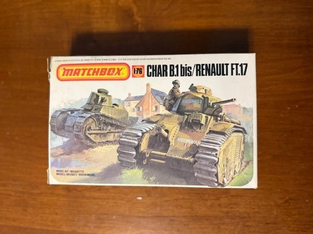 Figurine Char Renault FT 17 Camouflé - Plâtre, WWI, 8.5 Cm, Ancien, état Correct