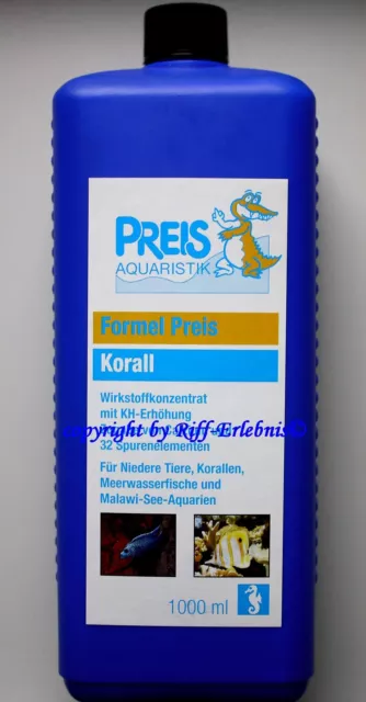 Preis Aquaristik  Formel Preis Korall 1000ml für Meerwasser und Malawi 37,95€/L