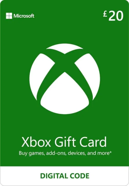 Microsoft Xbox Live £20 Gift Card Points UK Xbox 360/One/Series X/S