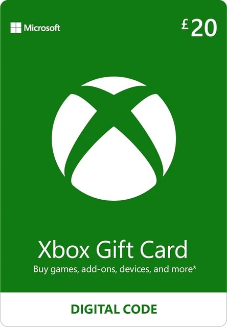 Microsoft Xbox Live £20 Gift Card Points UK Xbox 360/One/Series X/S