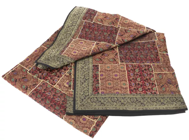 Orientalische Patchwork Brokatdecke, indische Tagesdecke / BettÃ¼berwurf - sc