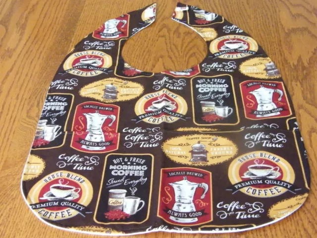 Protector de ropa de babero para adultos con bolsillos hecho a mano para ancianos discapacitados