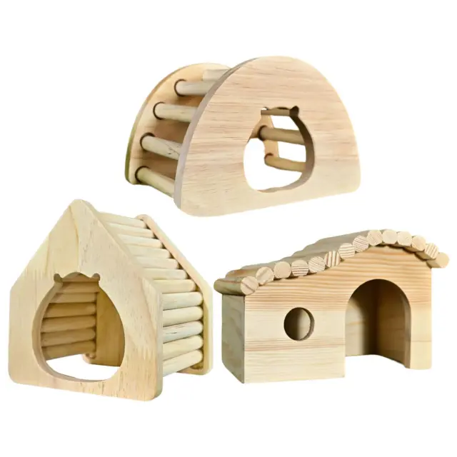 Casa de hámster de madera, juguete de escalada, para animales pequeños, hurones,