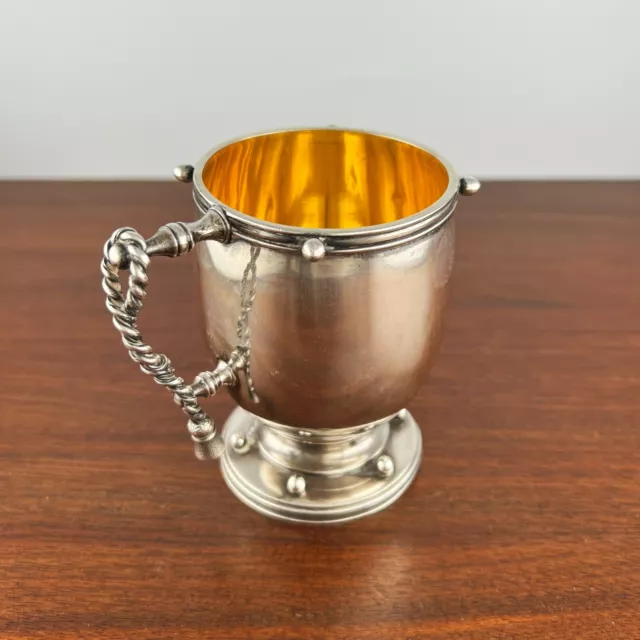 Nautical William Gale & Son Sterling Silver Cup Captain's Wheel Foot Rope Handle