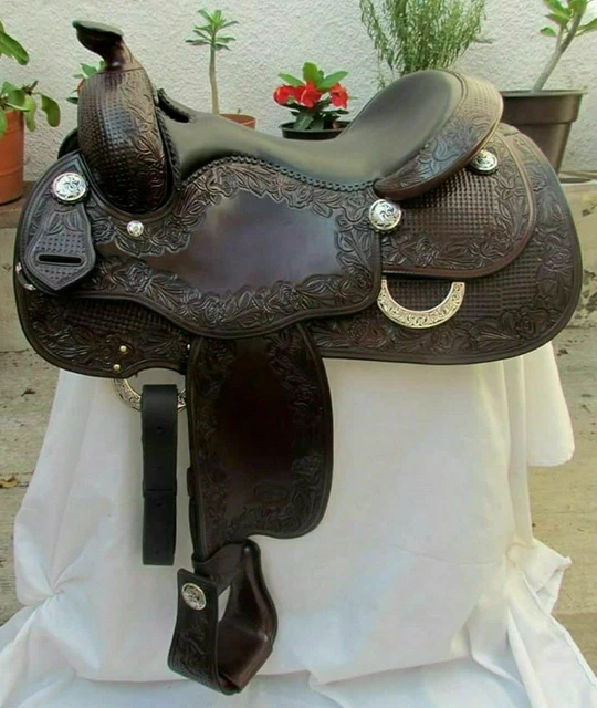 Black Western Pleasure Trail horse Co Reining Saddle 16" All Sizes