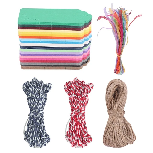 200 StüCke Geschenk AnhäNger, 20 Farben AnhäNger mit Schnur Papier AnhäNger I7G5