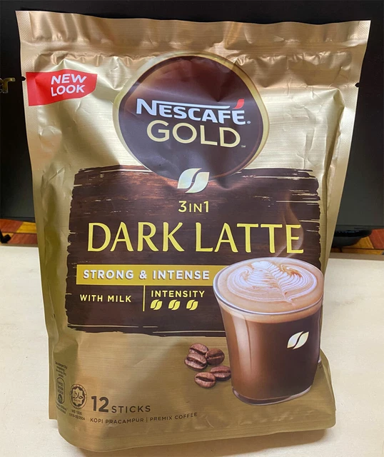 INSTANT COFFEE (34G x 12 STICK) NESCAFE GOLD 3 IN 1 DARK LATTE STRONG ...