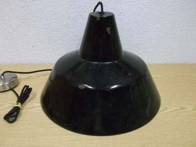 20er-40er Hänge Deckenlampe Leuchte Bauhaus Art Deco Emaille 30s lamp