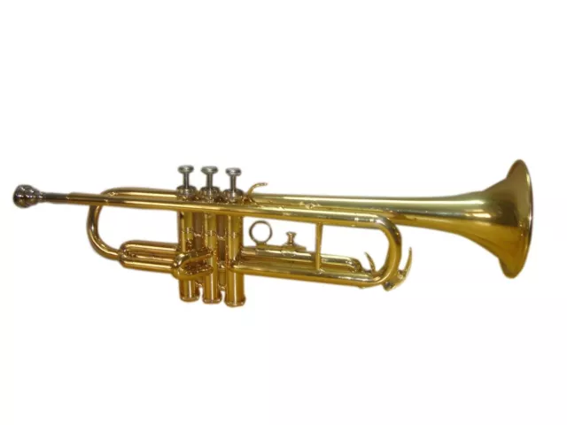 SALE  New GOLDEN FINISH Bb Flat Trumpet+Free Hard Case+M/P