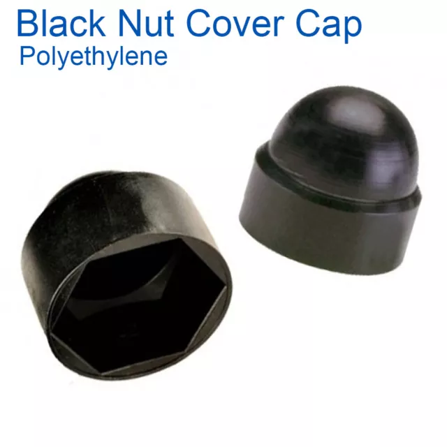 M10 - 10mm COVER CAP NUTS BLACK PLASTIC DOME BOLT NUT PROTECTION CAP COVERS