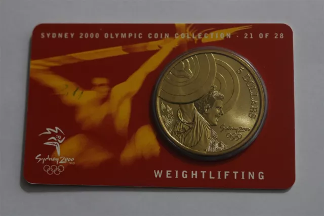 🧭 🇦🇺 Australia 5 Dollars 2000 Weightlifting Sydney Olympics B62 #50