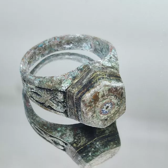 A genuine medieval Viking brass ring of rare antiquity with decorative