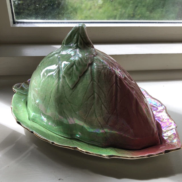 Royal Winton Grimwades Made in England Lustre Leaf Butter/cheese Dish and Lid.