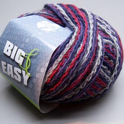Lana Grossa Big & Easy Filo Multicolore 103 Violett-Rot-Grau 100g