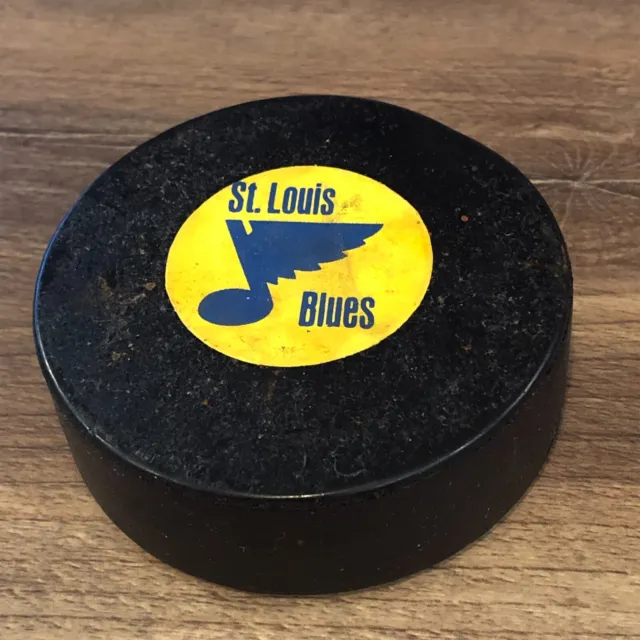 Rare 1968-69 NHL St. Louis Blues Converse Rubber Crested Game Puck - Rubber Back