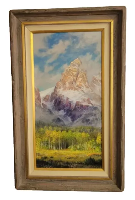 Original "Grand Tetons" painting by Rick C. Jones signed, framed