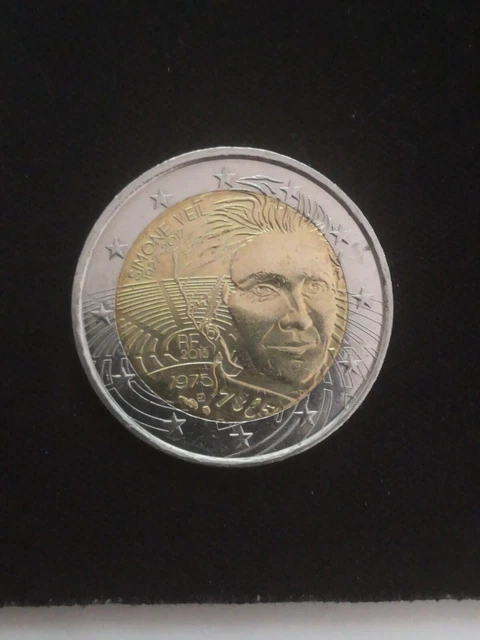 Pièce rare de 2 euros Simone Veil 1975 (1927-2017) Très bon état.