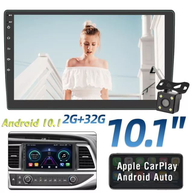 Android 10 Double Din 10.1" Car Stereo Apple CarPlay Auto Radio GPS Navi WiFi FM