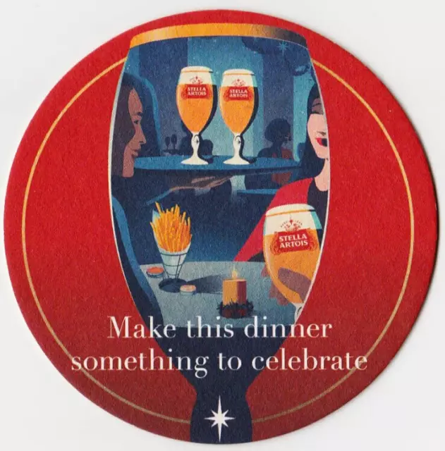 Stella Artois  Beer Coaster Make This Dinner Somthing To Celebrate