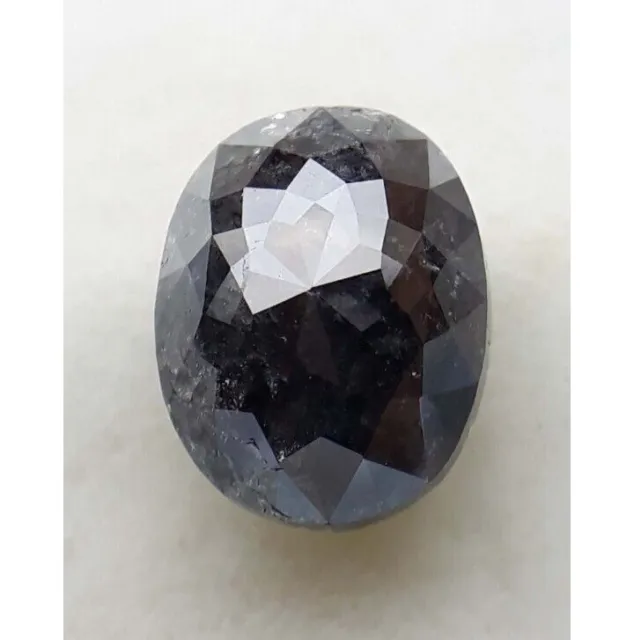2,70 ct, diamante sciolto sale naturale e pepe, diamante nero ovale,...