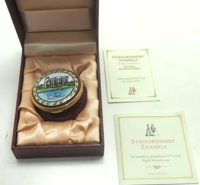 Staffordshire Enamels - Hand Painted Enamel Box With Box - Turnberry 2000