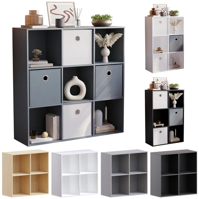 4 6 9 Cube Wooden Bookcase Shelving Storage Display Shelves Wood Unit