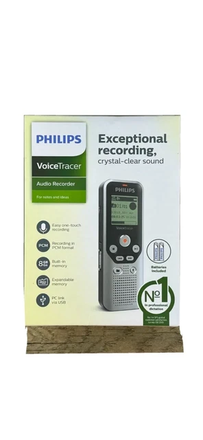 Philips - VoiceTracer Digital Audio Recorder - Dark Silver & Black #6328