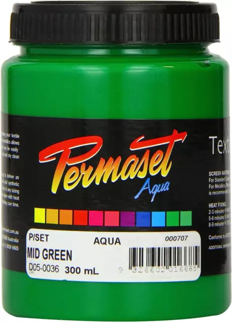 Permaset Aqua 300ml Stoffdrucktinte - mittelgrün