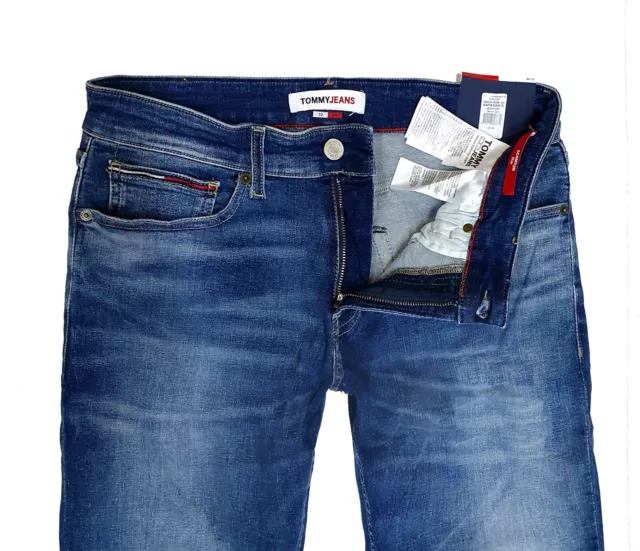 Tommy Jeans Scanton Slim Fit Azul Denim Pantalones de Hombre Con Stretch Nuevos