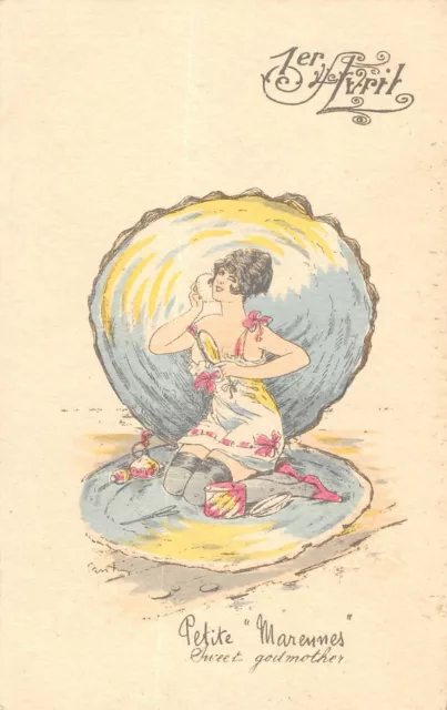 Cpa Illustrateur Signe Santini Petite Marennes Sweet Godmother